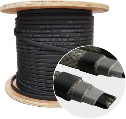 Греющий кабель Samreg SRL 16-2CR с оплеткой - 1 метр (на отрез)